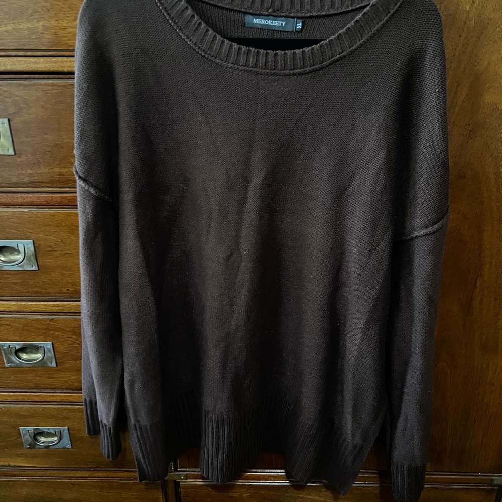 MEROKEETY Women's Fall Winter Oversized Pullover Sweater